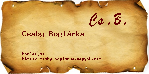 Csaby Boglárka névjegykártya